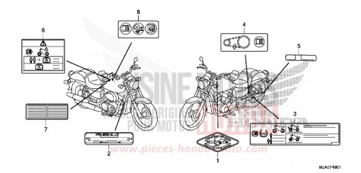 CAUTION LABEL (VT750S) VT750SE de 2014